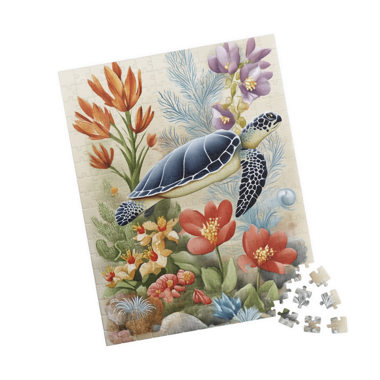 Turtle Puzzle | Nature Art Puzzle, Sea Turtle Decor, Eco-Friendly Family Activity, Gift for Ocean Lovers, Educational Fun