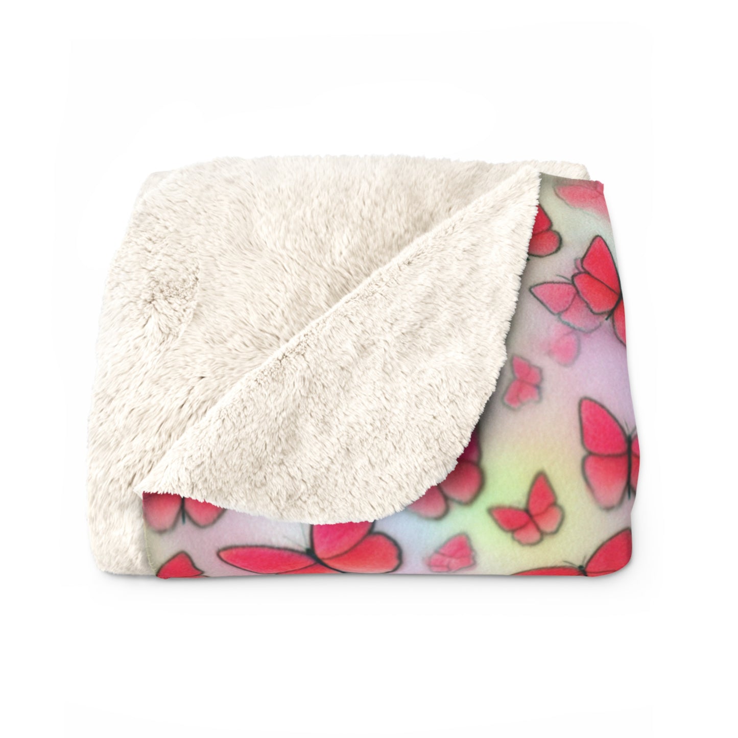 Butterfly Sherpa Fleece Blanket - Cozy Gift for Nature Lovers, Home Decor, Birthday