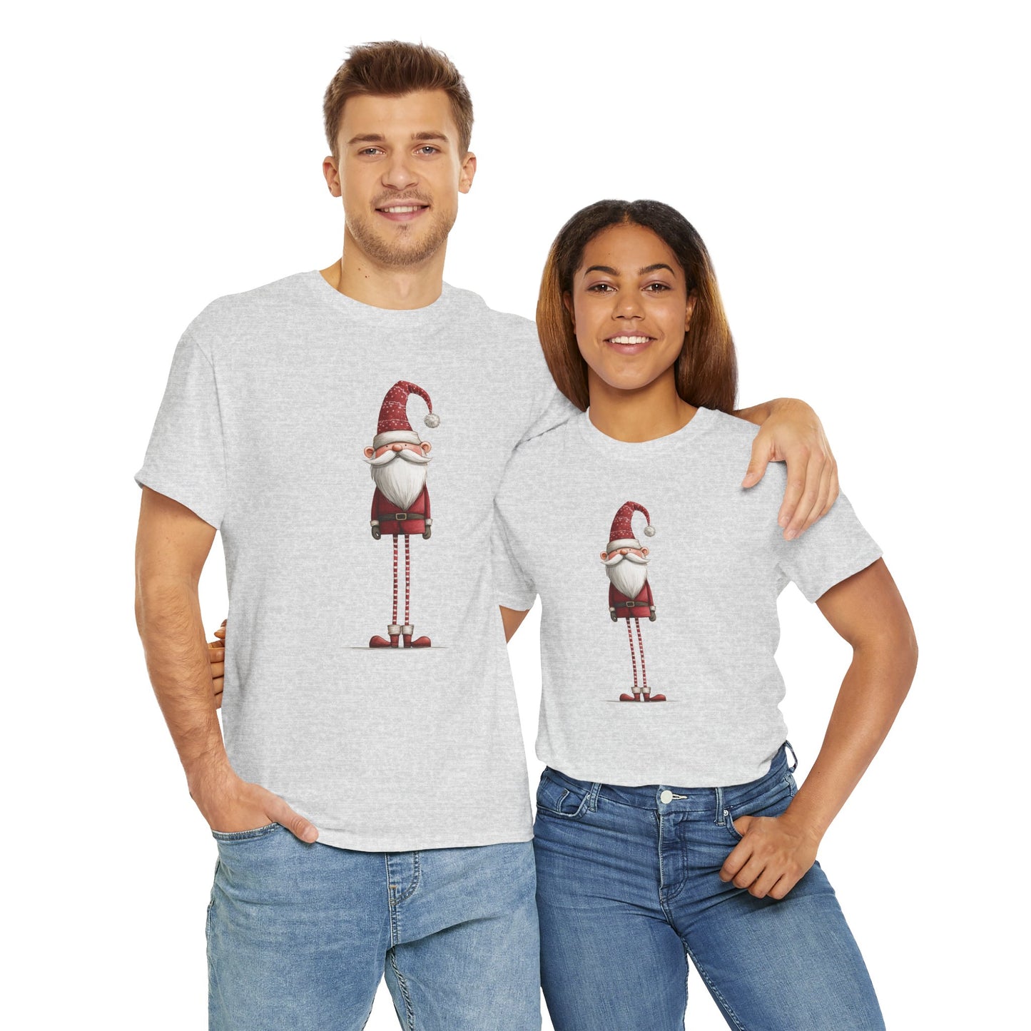 Skinny Legs Santa Character Unisex Heavy Cotton Tee, Christmas Shirt, Festive Apparel, Cute Santa Tee