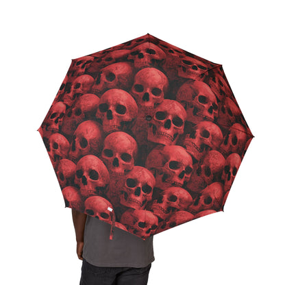 Gothic Skull Pattern Umbrella, Stylish Rain Gear, Unique Gift for Halloween, Artistic Foldable Umbrella, Perfect for Gothic Decor