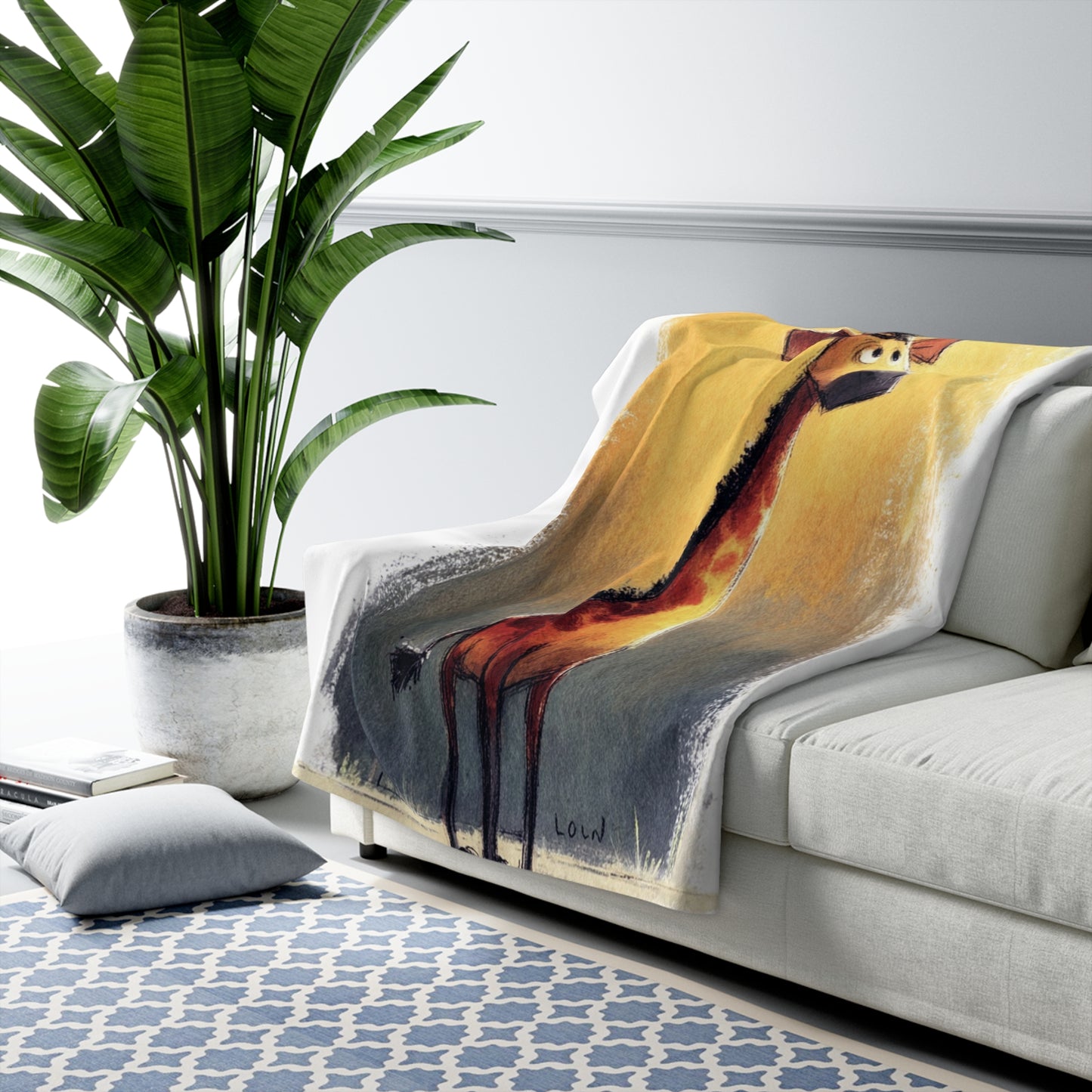 Cozy Giraffe Sherpa Fleece Blanket | Animal Lover Gift,Nursery Blanket, Kid's Room