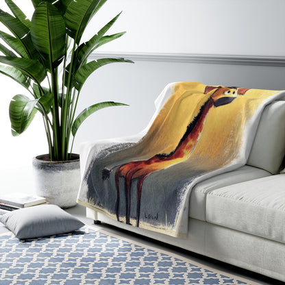 Cozy Giraffe Sherpa Fleece Blanket | Animal Lover Gift,Nursery Blanket, Kid's Room