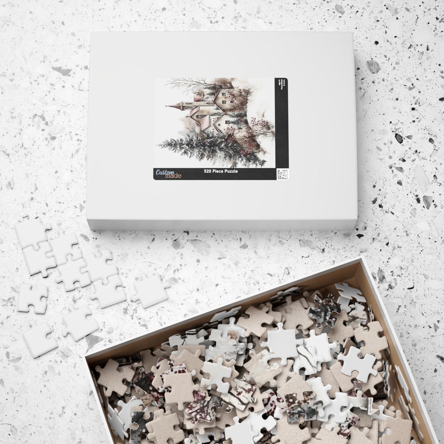 Winter Scene Puzzle, Cozy Family Activity, Christmas Gift, Relaxation Gift, Home Decor Puzzle, 110 252 520 1014-piece