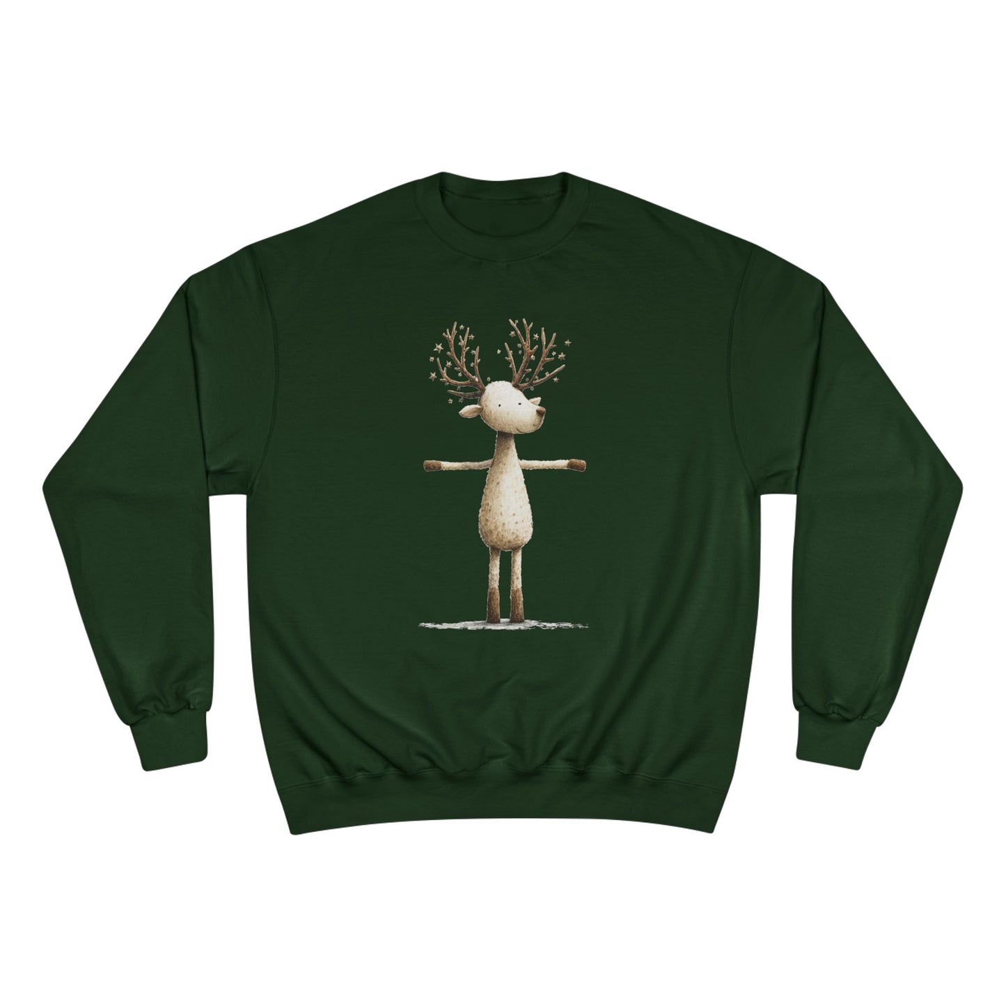 Reindeer Champion Sweatshirt, Cozy Holiday Sweatshirt, Cute Animal Gift, Winter Apparel, Christmas Sweatshirt