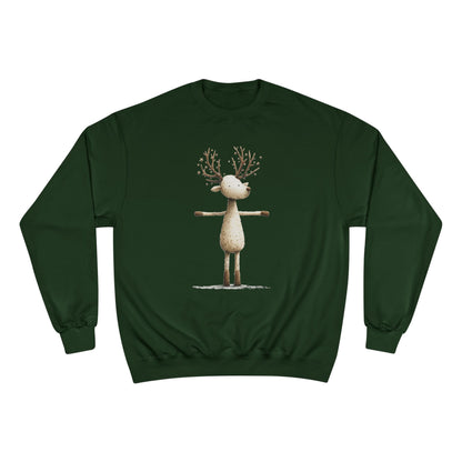 Reindeer Champion Sweatshirt, Cozy Holiday Sweatshirt, Cute Animal Gift, Winter Apparel, Christmas Sweatshirt