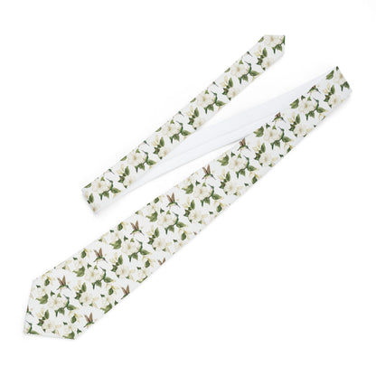 Floral Necktie, Elegant Tie for Formal Events, Wedding Accessory, Gentlemen's Fashion, Nature-Themed Gift, Spring Style