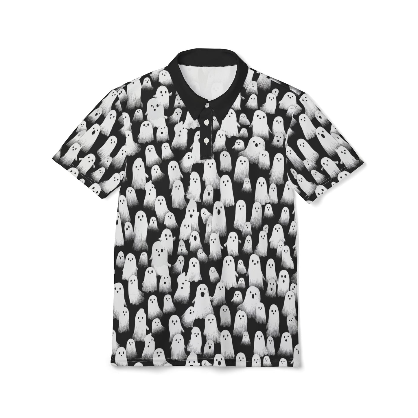 Ghostly Unisex Polo Shirt, Spooky Apparel, Halloween Fashion, Fun Casual Shirt, Unique Gift for Ghost Lovers