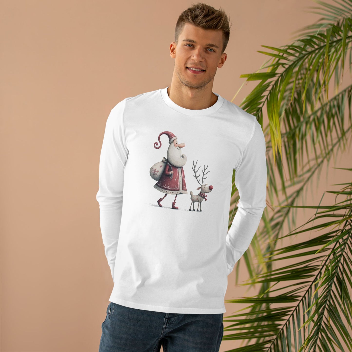 Longsleeve Tee - Santa and Reindeer Design