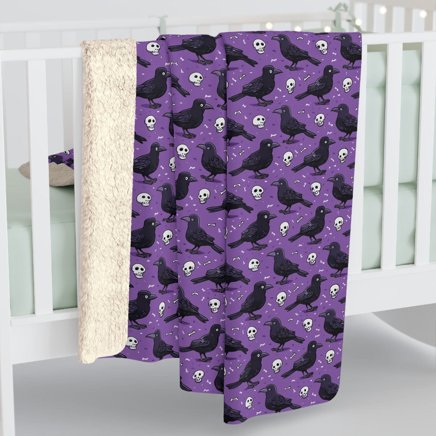 Spooky Vibes Sherpa Fleece Blanket | Cozy Halloween Decor, Soft Throw for Autumn Nights, Witchy Home Accessory, Unique Gift