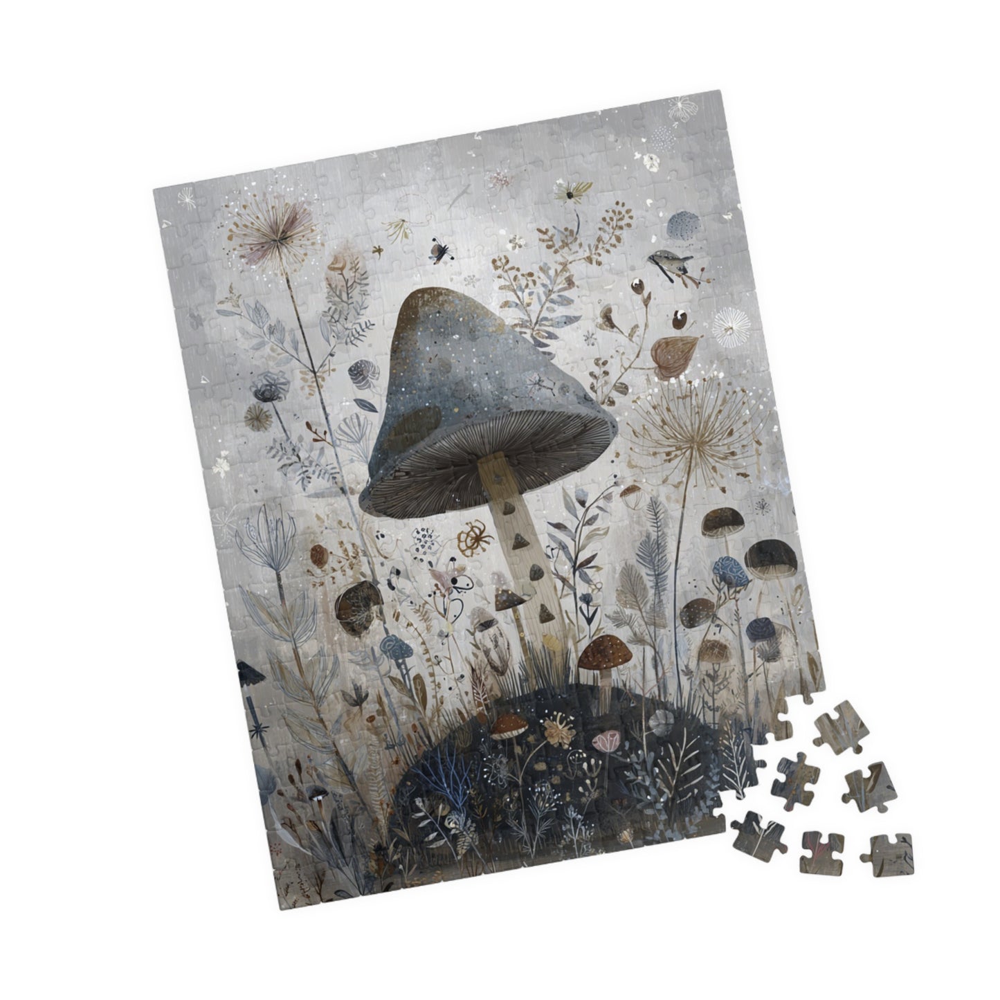 Whimsical Mushroom Puzzle | Nature-Inspired Jigsaw, 110-1014 Piece Set, Mindfulness Activity, Eco-Friendly Gift, Home Decor