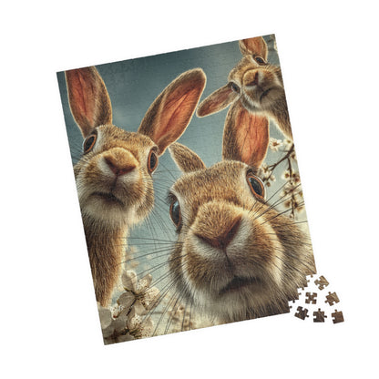 Bunny Selfie,Puzzle - Fun Family Activity, Perfect Gift for Kids, Nature Lovers, Easter, Spring Decor
