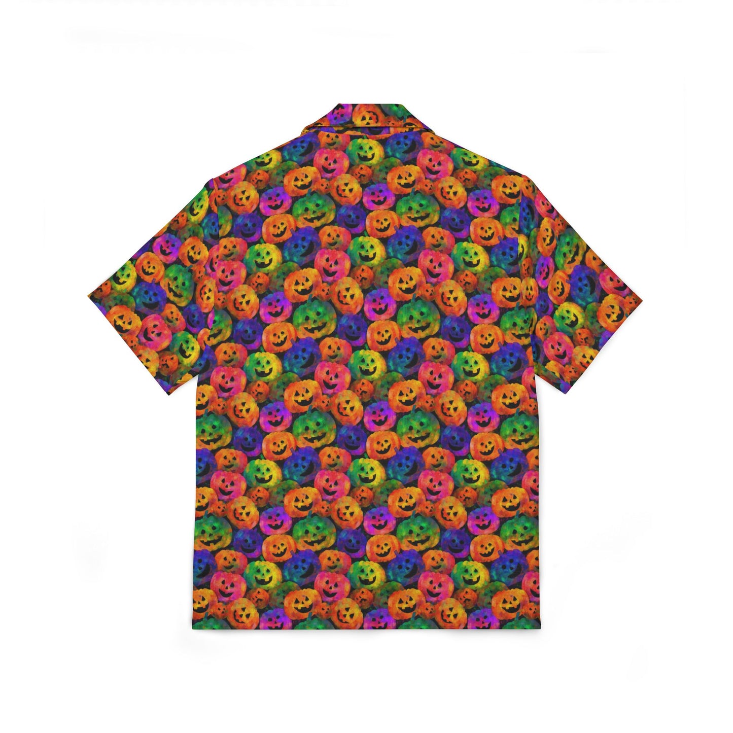 Colorful Halloween Camp Shirt for Men, Perfect for Summer Parties, Beach Days, Halloween Celebrations, Casual Outings, Lively Style