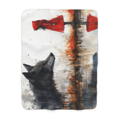 Sherpa Fleece Blanket - Little Red Riding Hood Grunge Look