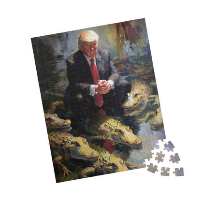 Donald Trump Crocodile Puzzle - 110, 252, 520, 1014-piece | Alligator Alcatraz