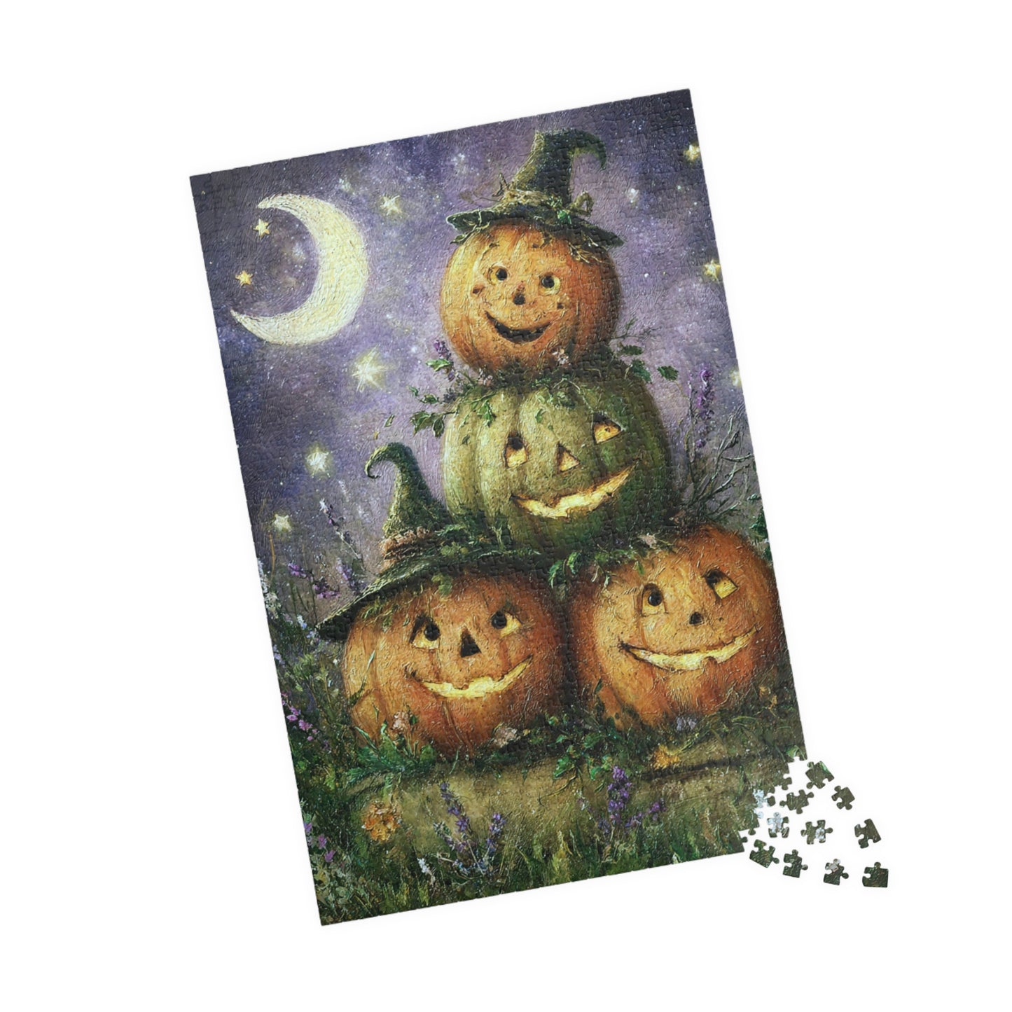 Halloween Pumpkin Puzzle, Fun Family Game, Seasonal Decor, Fall Activity, Unique Gift for Kids, 110-520 Piece Options