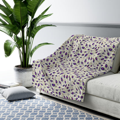 Floral Sherpa Fleece Blanket, Cozy Home Decor, Gift for Her, Bohemian Style, Perfect for Relaxation, Stay Warm, Luxury Throw