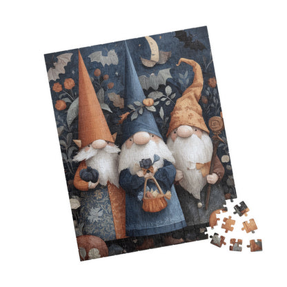 Gnome-Themed Puzzle, Cozy Family Game, Autumn Craft, Halloween Décor, Gift for Puzzle Lovers, 110-1014 Pieces