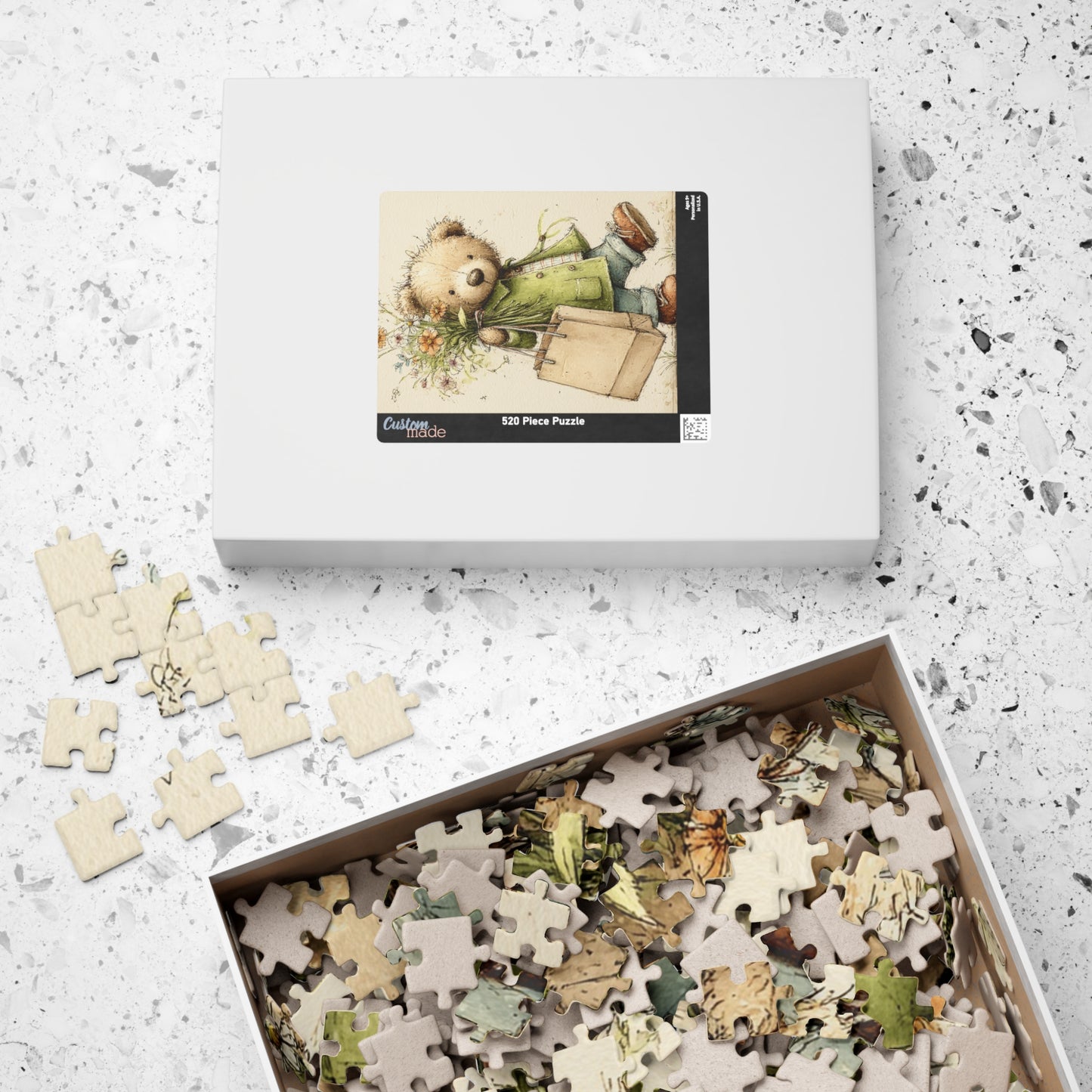 Adorable Bear Puzzle - 110 to 1014 Piece Options, Family Game Night, Gift for Kids, Cozy Home Decor, Relaxing Activity