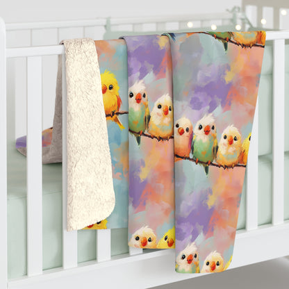 Sherpa Fleece Blanket - Rainbow Tweety Birds