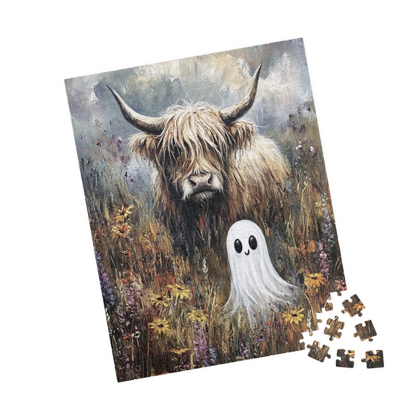 Halloween Highland Ghost Puzzle - 110/252/520/1014 Piece Jigsaw, Halloween Decor
