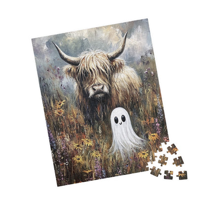 Halloween Highland Ghost Puzzle - 110/252/520/1014 Piece Jigsaw, Halloween Decor