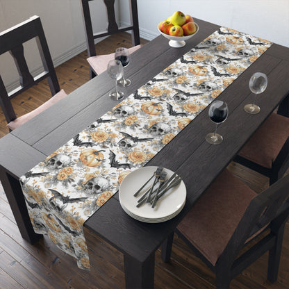Spooky Elegance Table Runner - Halloween Decor, Fall Table Centerpiece, Cotton Tablecloth, Party Decoration, Autumn Theme