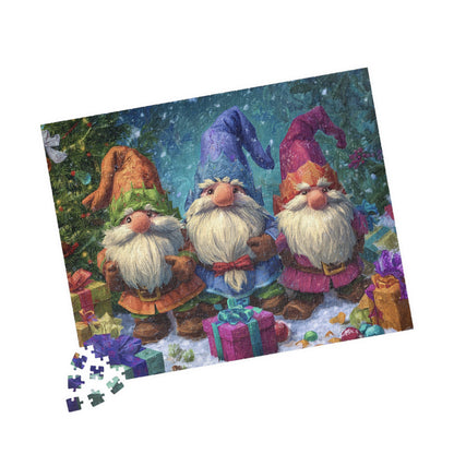 Gnome Holiday Puzzle Set | Festive 110, 252, 520, 1014-piece Jigsaw for Family Fun, Cozy Nights, Gift Idea