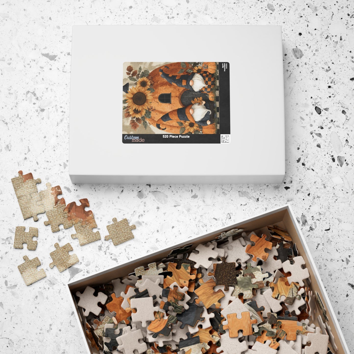 Gnome Pumpkin Puzzle: Fall Decor, Autumn Family Activity, Seasonal Gift, Cozy Home Vibes, Halloween Fun