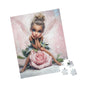 Puzzle - Adorable Fairy Sitting on Rose Bud