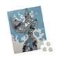 Puzzle of a Cat in Blue, Art Puzzle, Cat Puzzle Gift, Unique Artwork Jigsaw, Cat Lovers, Home Decor, Brain Teaser Puzzle, Kids Adult Puzzle