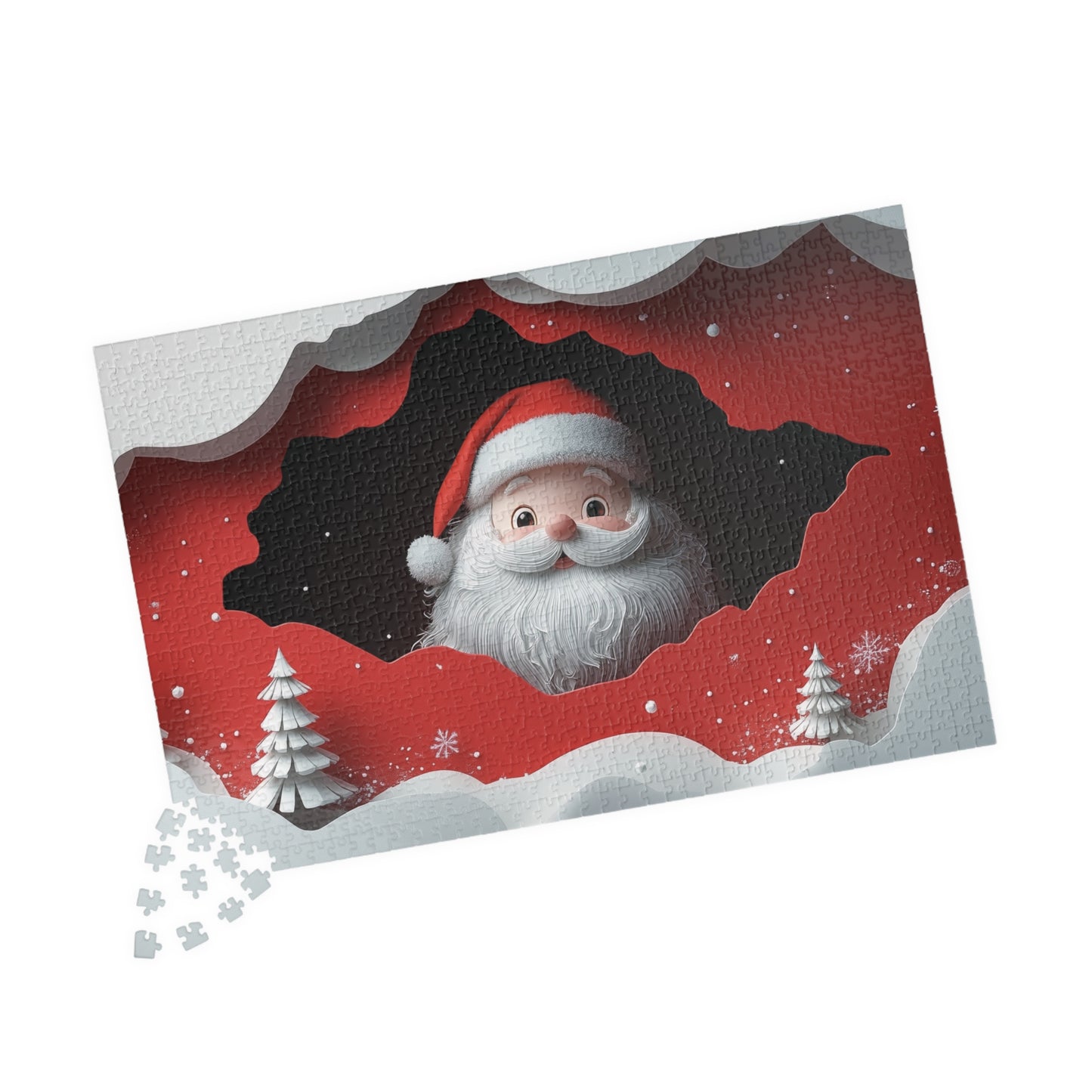 Santa Claus Puzzle - Holiday Fun, Christmas Gift, Family Activity, Festive Game, Winter Decor