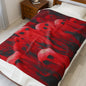 Plush Blanket Red Hot Ghosts for Halloween