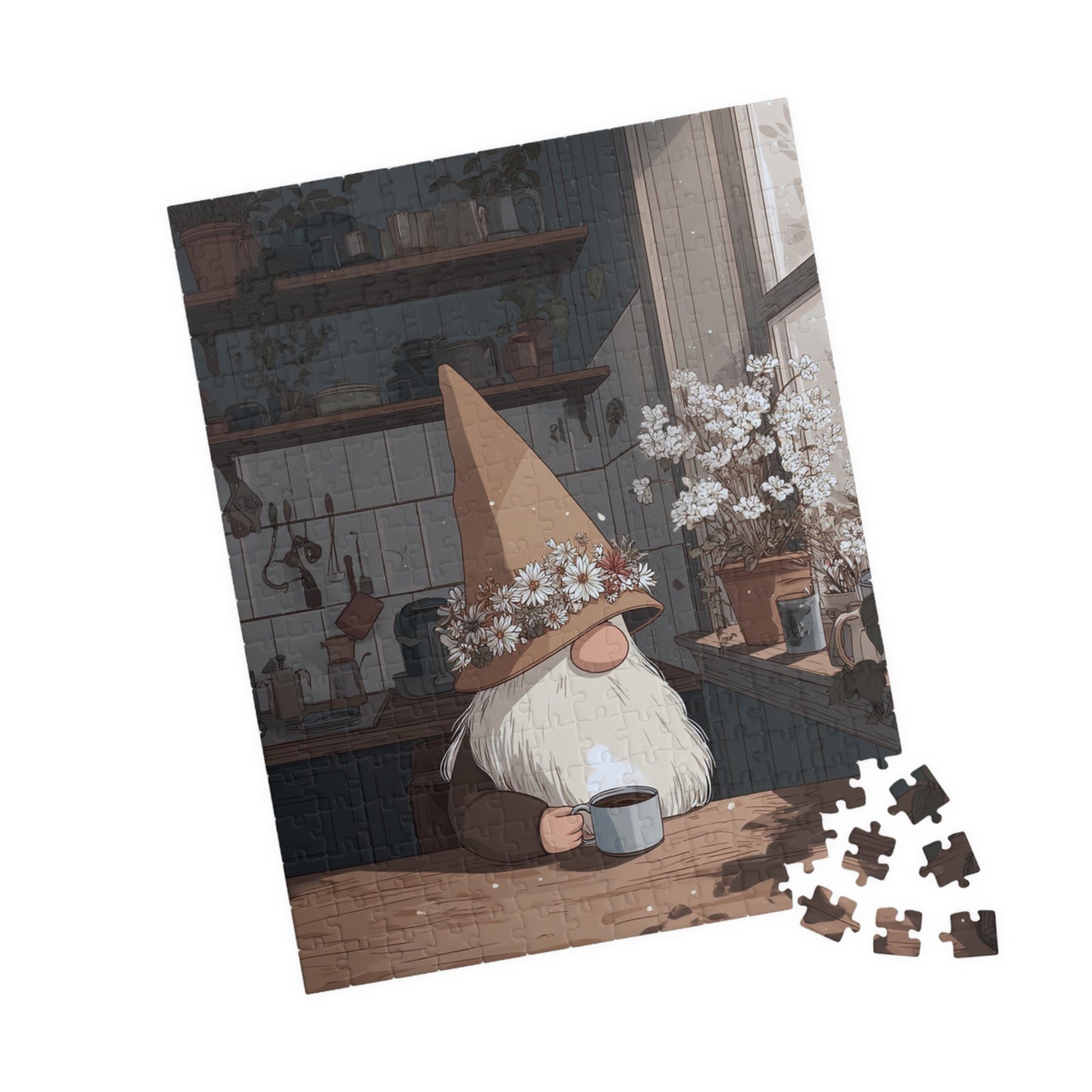 Cozy Gnome Puzzle - Perfect for Family Game Night, Home Decor, Cozy Gift, Holiday Family Fun, 110-1014 Piece Options