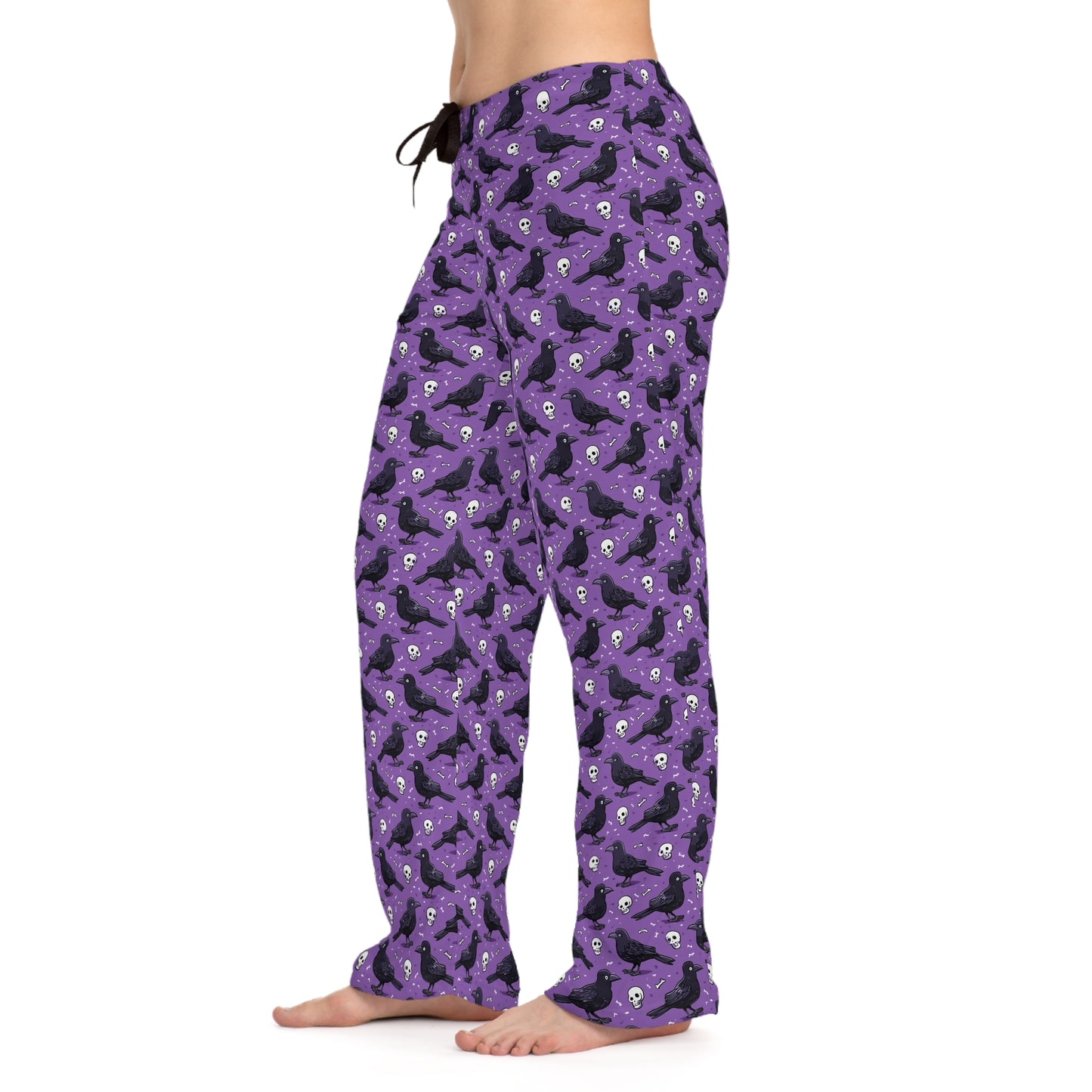 Cozy Women's Pajama Pants with Whimsical Purple Bird Print, Sleepwear, Loungewear, Gift for Her, Casual Comfort