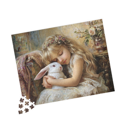 Charming Child with Bunny Puzzle, 110-1014 Pieces, Perfect Family Activity