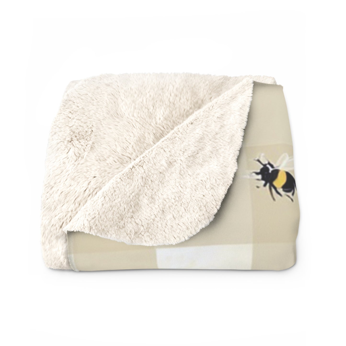Fall Sunflower Gnome Sherpa Fleece Blanket with Bee and Gnome Design, Gift for Garden Lovers, Autumn Decor, Snuggle Companion