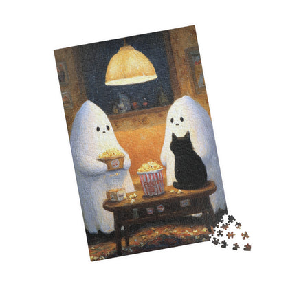 Cozy Ghosts Puzzle - 110/252/520/1014-piece jigsaw, Halloween decor, spooky fun, gift for puzzle lovers