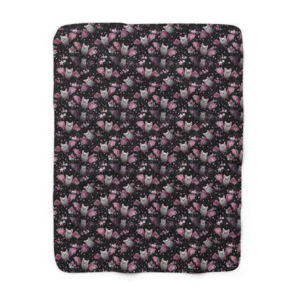 Sherpa Fleece Blanket - Pink Girl Grunge Halloween Bats