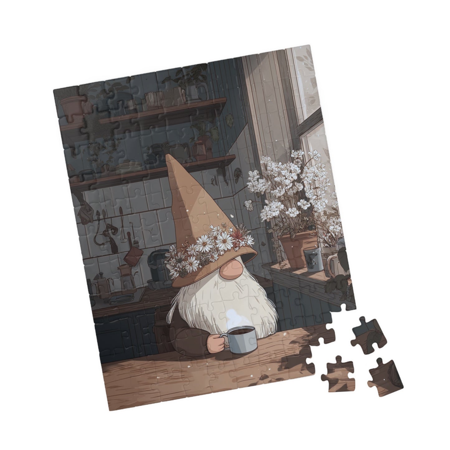 Cozy Gnome Puzzle - Perfect for Family Game Night, Home Decor, Cozy Gift, Holiday Family Fun, 110-1014 Piece Options