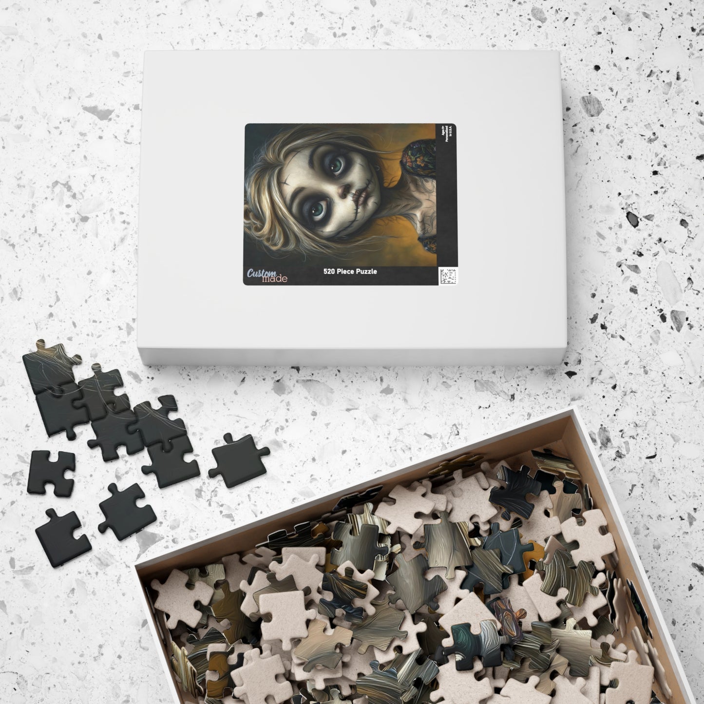 Spooky Art Puzzle, Gothic Jigsaw Puzzle for Adults, Unique Home Decor, Perfect Gift for Halloween, Relaxing Activity