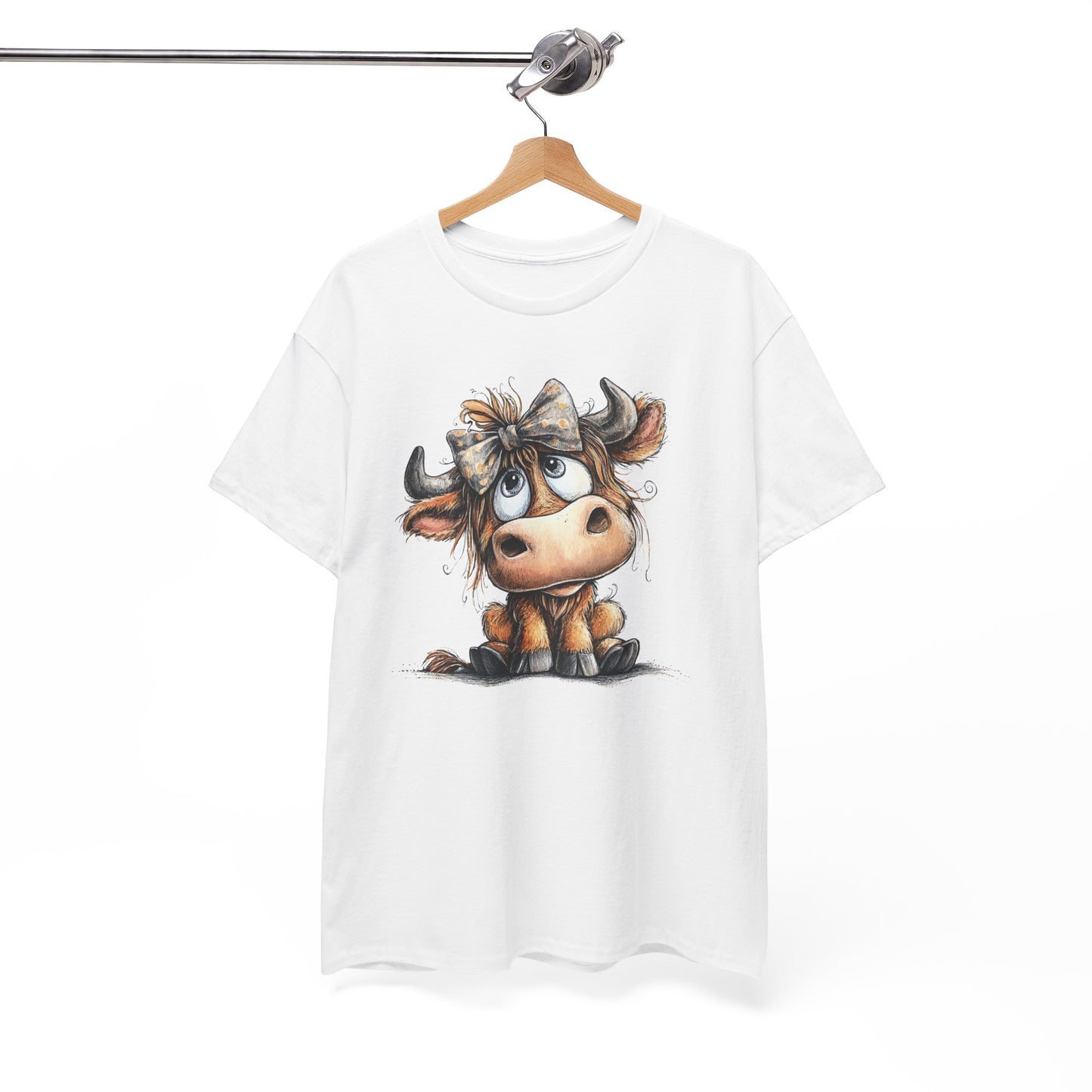 Cute Highland Cow Graphic Tee for Animal Lovers, T-Shirt for Kids & Adults, Farmhouse Decor
