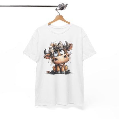 Cute Highland Cow Graphic Tee for Animal Lovers, T-Shirt for Kids & Adults, Farmhouse Decor