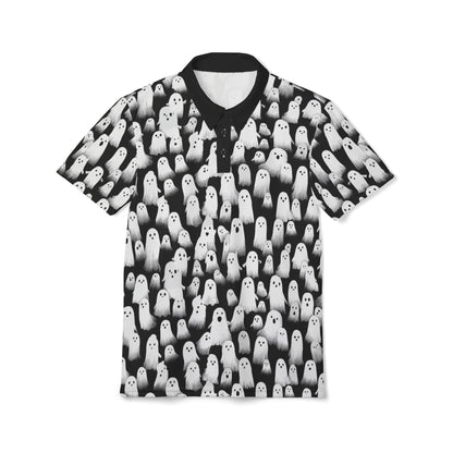 Ghostly Unisex Polo Shirt, Spooky Apparel, Halloween Fashion, Fun Casual Shirt, Unique Gift for Ghost Lovers