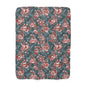 Stunning Colors Sherpa Fleece Blanket - Red and Green Floral Design