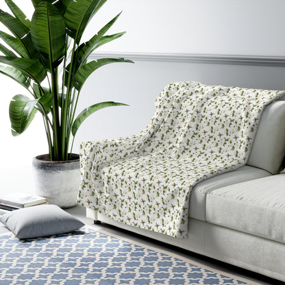 Sherpa Fleece Blanket - Garden Hummingbirds Wedding Throw