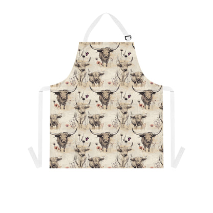 Rustic Cow Print Apron, Stylish Cooking Gift, Farmhouse Kitchen Accessory, Perfect for Chefs, BBQ Lovers, Home Cooks