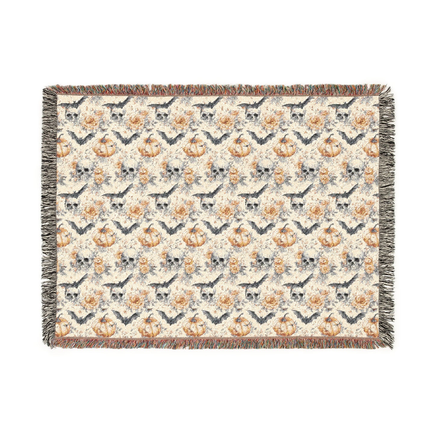 Cozy Woven Blanket - Halloween Skulls Bohemian Throw for Home Decor, Gift for Weddings, Birthdays
