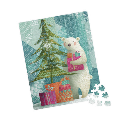 Festive Polar Bear Puzzle – Cozy Family Fun for Christmas, Holiday Gift, Winter Activity, Children's Game, Home Decor