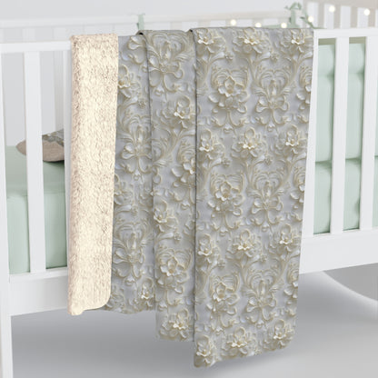 Cozy Sherpa Fleece Blanket with Elegant Design