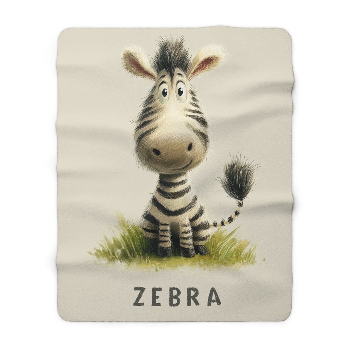 Sherpa Fleece Blanket - Baby Zebra Illustration